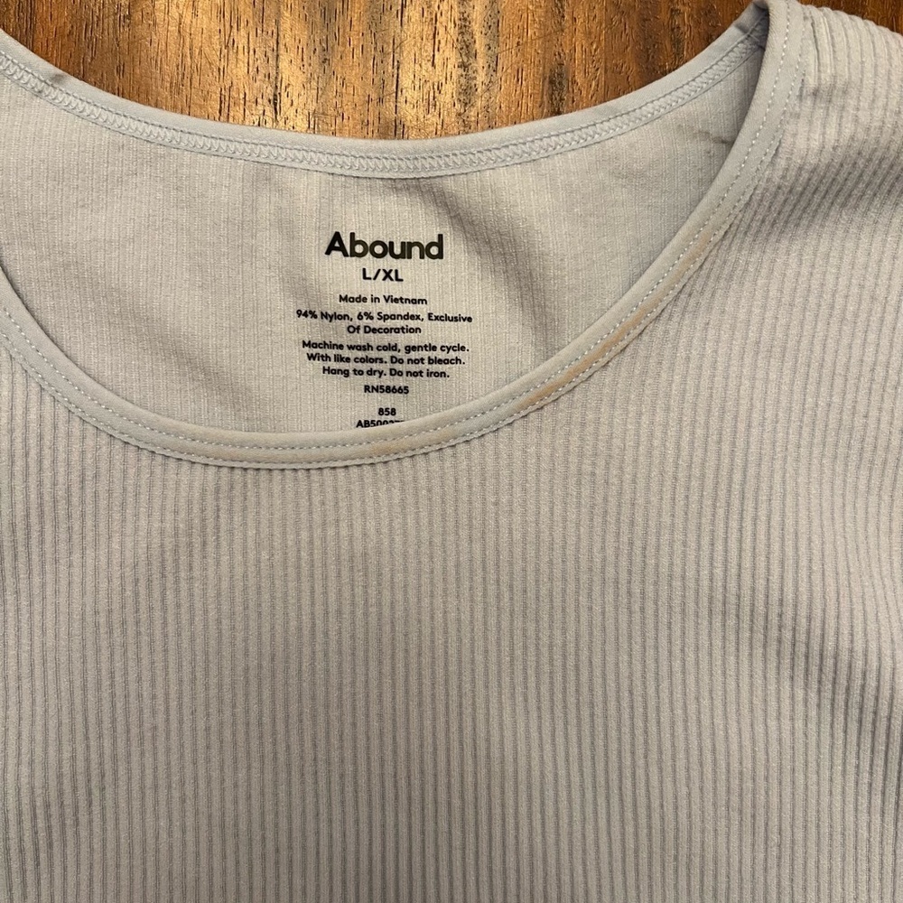 Abound Soft Blue Ribbed Top - Picture 3 of 4
